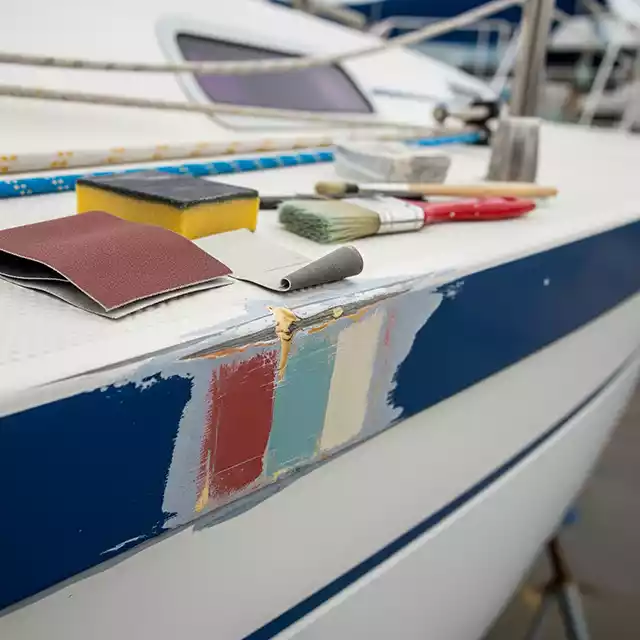 kleine polyester reparatie zeiljacht